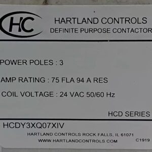 HCDY3XQ07X1V CONTECTOR 3P 75AMP-94 24V